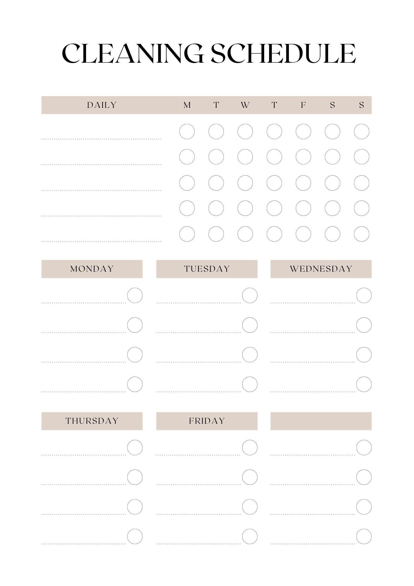 Home Cleaning Checklist